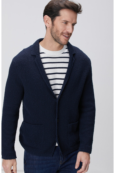 Network Lacivert Keten Karışımlı Triko Ceket