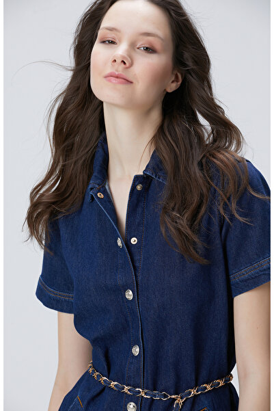 Network Indigo Mini Denim Elbise