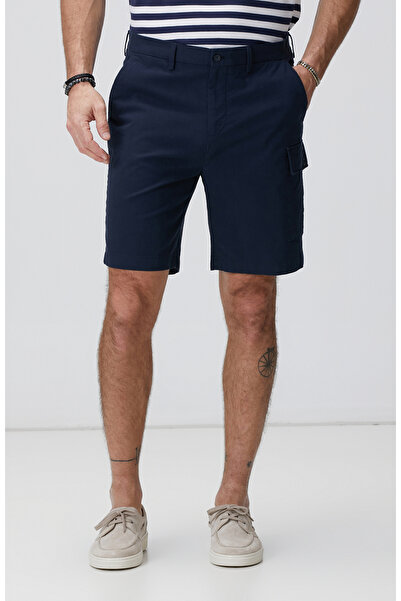 Network Lacivert Armürlü Şort