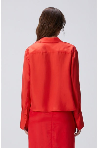 Network Limited Kırmızı İpek Twill Gömlek