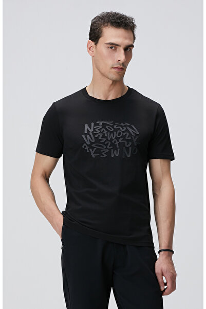 Network Siyah Network Baskılı Örme T-shirt
