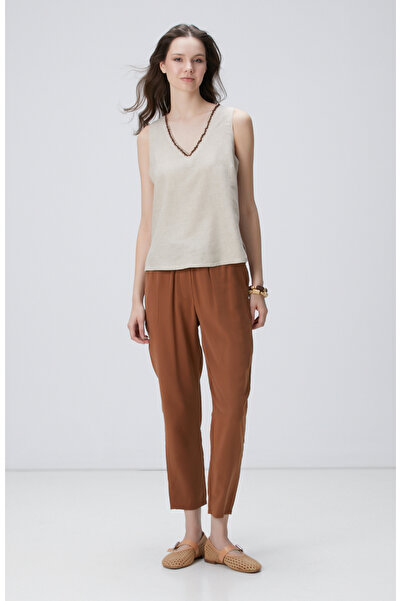 Network Naturel Keten Karışımlı Bluz