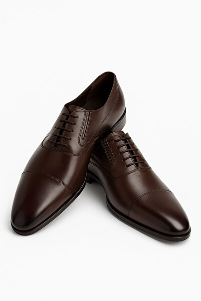 Deriderim Brown Genuine Leather Classic Men's Shoes