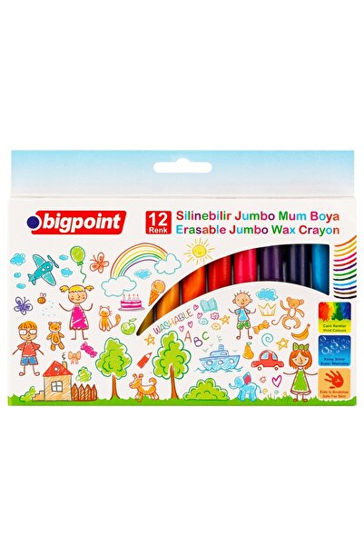 Bigpoint Jumbo Mum Boya(Silinebilir) 12 Renk 6'lı Paket