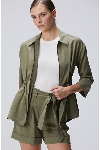 Network Haki Beli Büzgülü Ceket