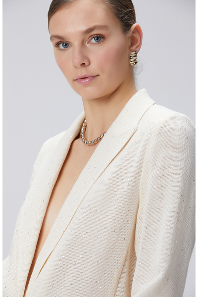 Network Limited Kırıkbeyaz Payetli Ceket