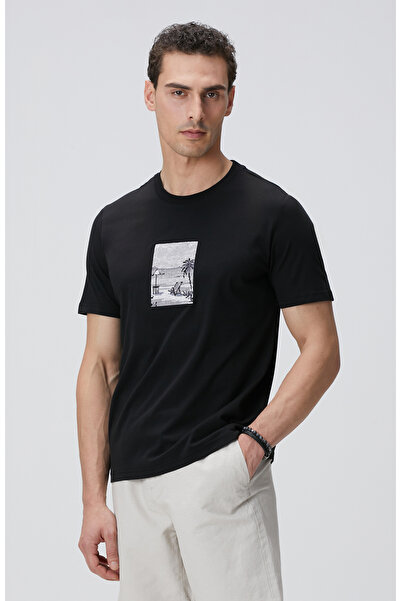 Network Siyah Nakışlı Örme T-shirt