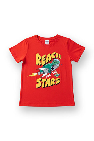 Little Frog Cotton Short Sleeve Pocketed Leg Band Boys Pajama Set |   Red