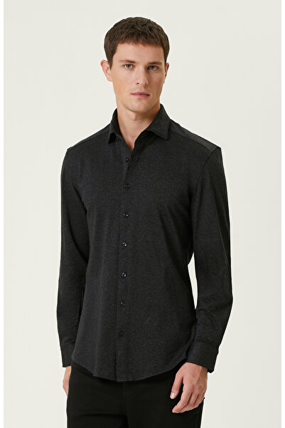 Network Siyah Diyagonal Örme Gömlek