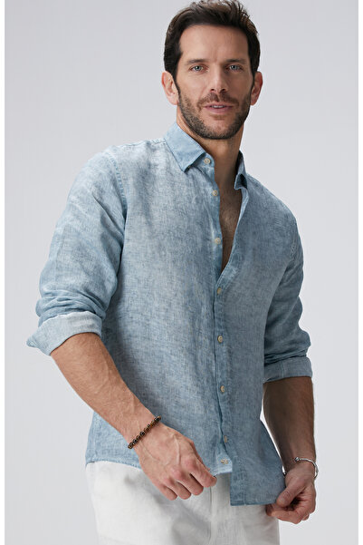 Network Mint Keten Gömlek