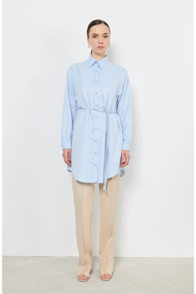 Fatma Atasoy Bağlamalı Bebe Mavi Gömlek