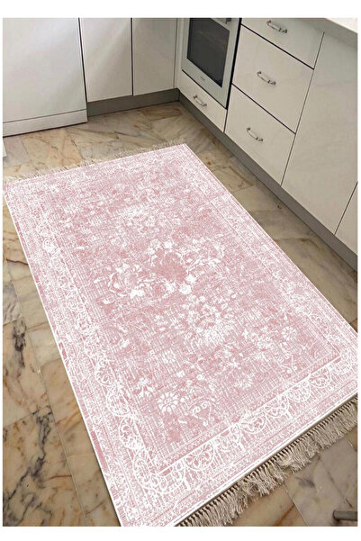 STY Home Efes Pembe Kaymaz Tabanlı Halı Yıkanabilir Halı Kilim Yolluk