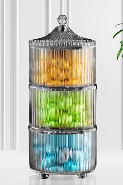 GLUS 3 Piece Storage Container Sugar Bowl Dragee