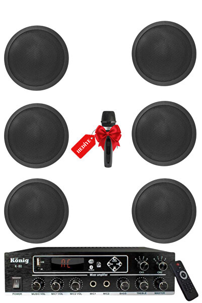 MELVED MÜZİK DRİTON 16CM SİYAH ALÇIPAN HOPARLÖR MAĞAZA DÜKKAN KAFE SESLENDİRME VE OKUL ACİL ANONS SİSTEMİ SET43