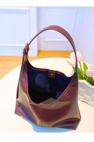 HAPBUY LUNA Kadın Bordo Omuz Çantası Yumuşak Iç Ve Dış Dokulu Kaliteli Işçilik