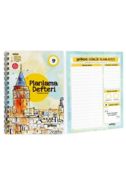 Gri Koç Planlama Defteri & Günlük Planlayıcı Seti