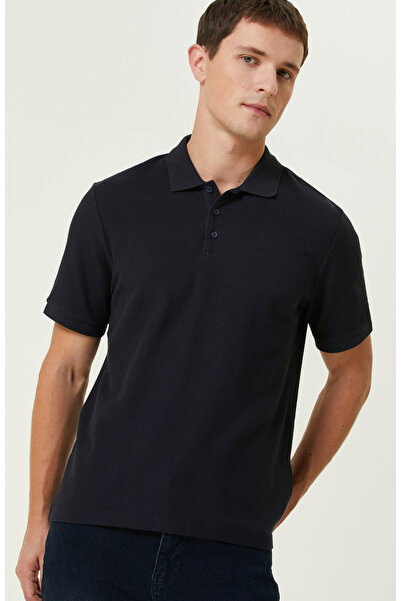Network Lacivert Polo Yaka Jakarlı Tshirt