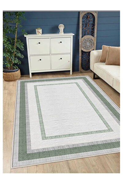 STY Home Yeşil Dijital Baskı Halı Kaymaz Tabanlı Yıkanabilir Halı Yolluk Salo...