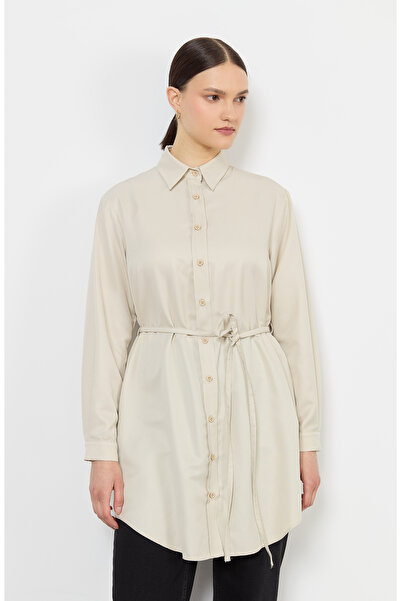 Fatma Atasoy Tie-Up Stone Shirt