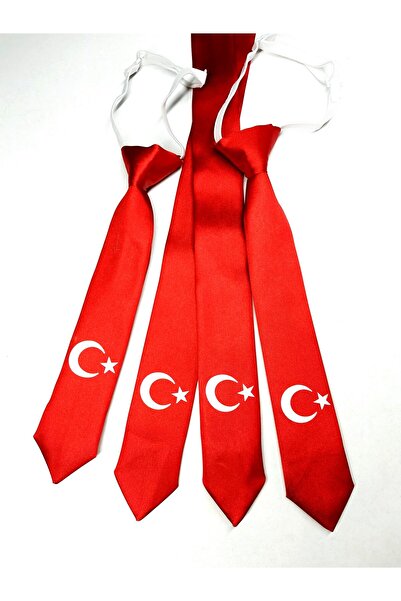 GallanD Tie for 9-10 Year Olds, Special Moon Star Ataturk Patterned Children's Tie, Fixed Tie