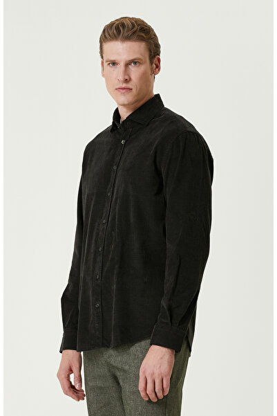 Network Haki Fitilli Kadife Gömlek