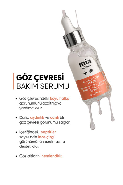 mia klinika Morluk Ve Kırışıklık Karşıtı Aydınlatıcı Göz Çevresi Bakım Serumu