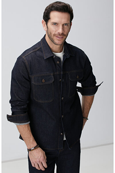 Network Lacivert Denim Gömlek