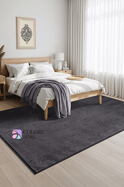 Colore Home Yıkanabilir Kaymaz Taban Antrasit Peluş Post Halı