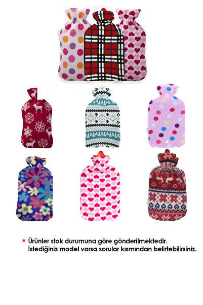 Factorial Sıcak Su Torbası Polar Kılıflı 1 Adet Yumuşak Kumaşlı Vücut Sıcak Tutucu Ağrı Giderici Isıtıcı Ped