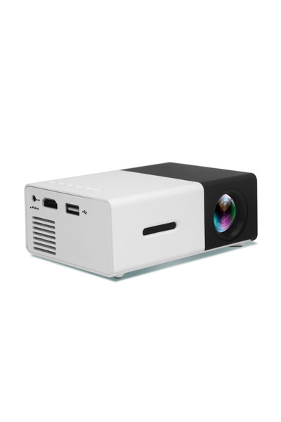 Rotixfy Mini Portable Projector YG300, White and Black, Direct HD Projection, 1080p, LED, Compact and Lightw