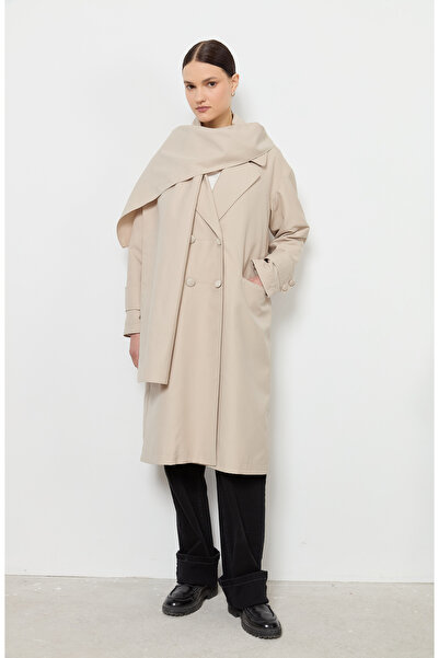 Fatma Atasoy Oversize Taş Atkılı Trençkot