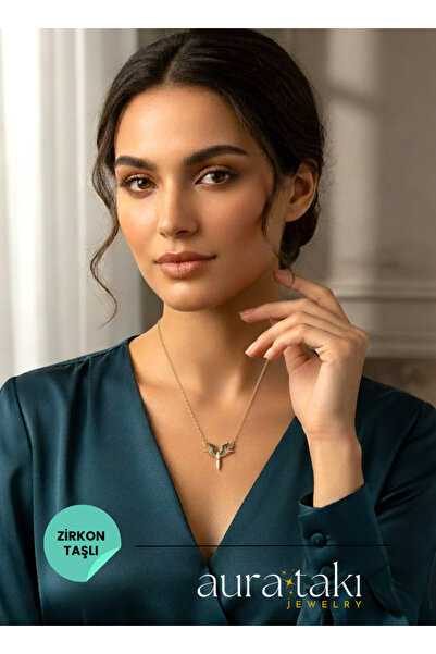 AURA Zirkon Taşlı Otantik Anka Kuşu Kolye