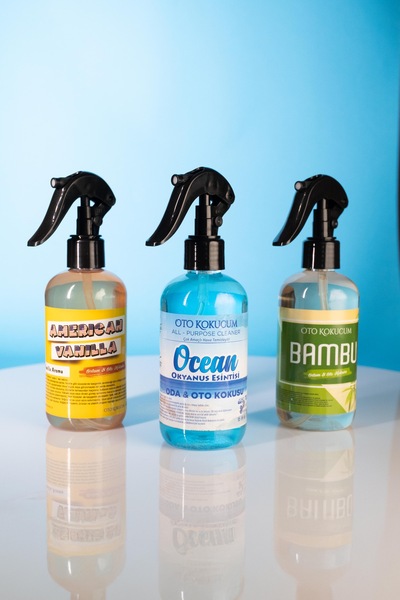 oto kokucum Vanilya Okyanus Bambu Oda Ve Araba Kokusu 250 ml 3 Lü Set