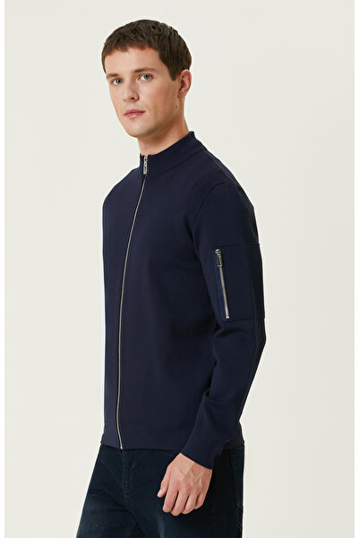 Network Lacivert Fermuarlı Triko Mont