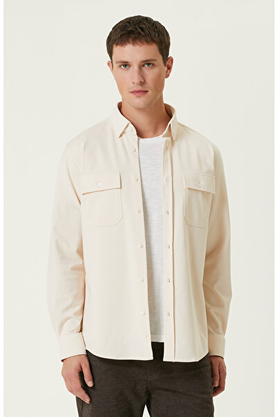 Network Açık Bej Limited Çift Cepli Örme Gömlek