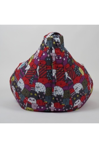 Pufrelax Children's pouf armchair, Nirvana Light Pufrelax, Waterproof material, cat print - Cattitude