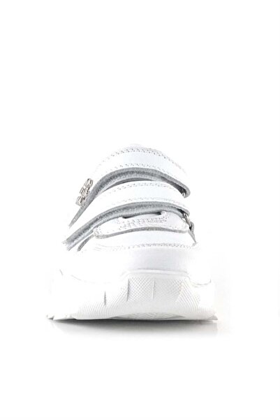 Rakerplus Pantofi sport pentru fete din piele naturală cu detaliu flori albe