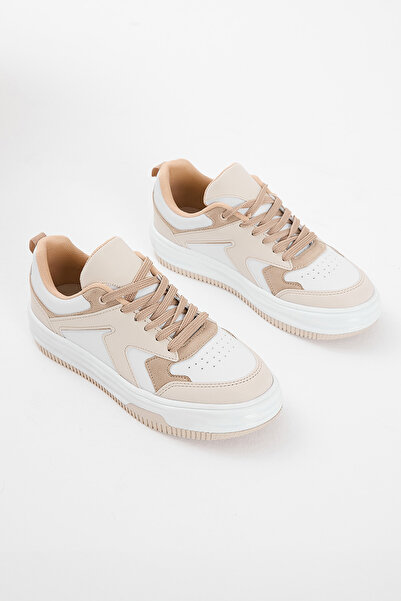 Tonny Black Women's Beige Thermo Sole Lace-Up Sports Shoes