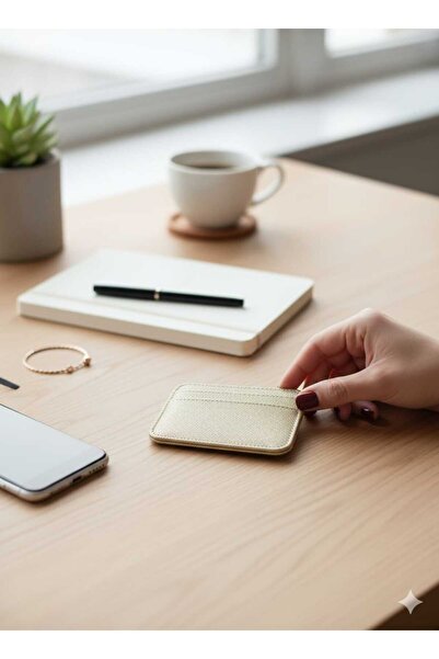 mlio Silvery Gold Card Holder Imported Leather Card Holder