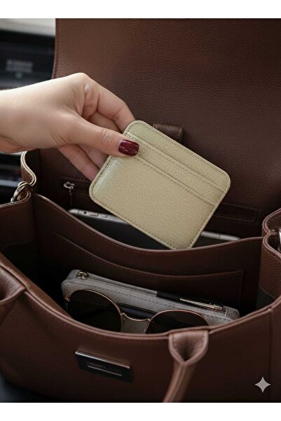 mlio Silvery Gold Card Holder Imported Leather Card Holder