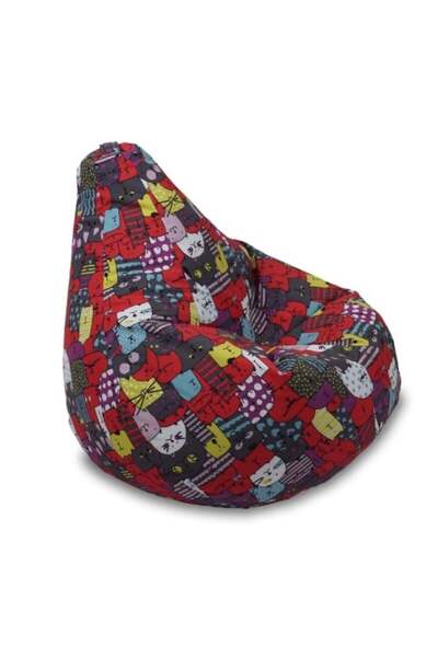 Pufrelax Children's pouf armchair, Nirvana Light Pufrelax, Waterproof material, cat print - Cattitude