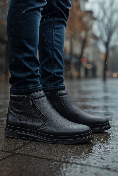 DETECTOR Чоловічі черевики Atom з натуральної шкіри, надзвичайно зручні, ортопедичні, з хутром