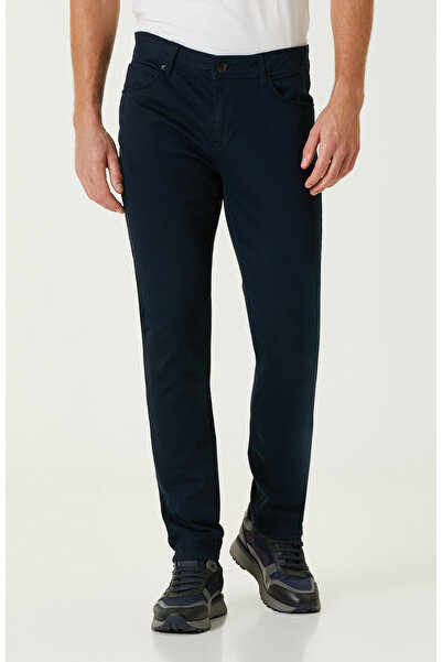 Network Lacivert Fitilli Kadife Casual Pantolon