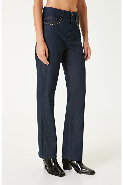 Network Koyu Indigo Mavi Trok Detaylı Denim Pantolon