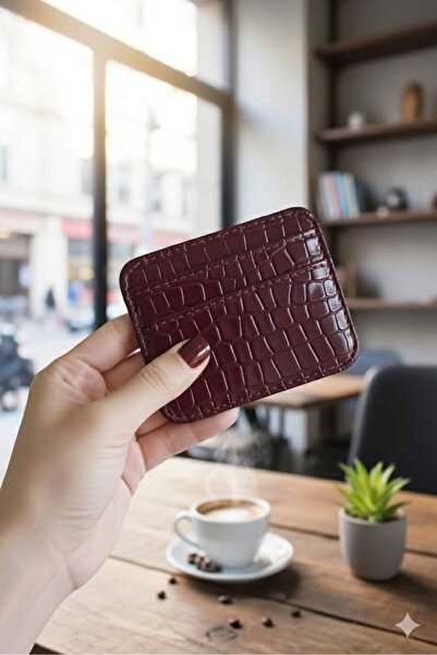Uzs pace Leather Look Shiny Card Holder Mini & Wallet
