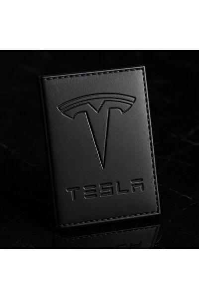 taso8090 Tesla Deri Dikişli Araç Ruhsat Kılıfı Kabı Oto Ruhsatlık Araba Ruhsa...