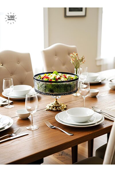 AKDEN STORE Crystal Decor Presentation Bowl / Salad Bowl / Decorative Bowl