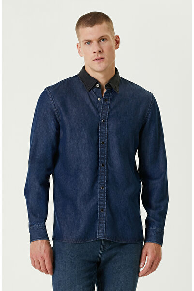 Network İndigo Denim Gömlek