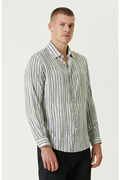 Network Siyah Kırık Beyaz Comfort Fit Gömlek