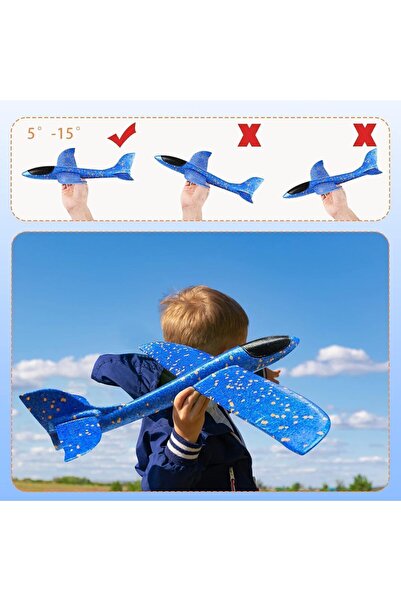 KanatGo Çocuk Köpük Uçak Oyuncak – Elle Atılan Dayanıklı ve Eğlenceli El Planörü ✈️(1 ADET)